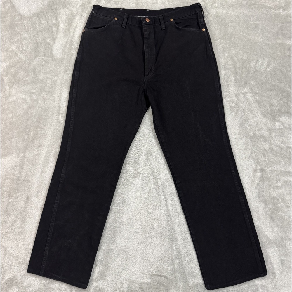 Wrangler‎ Jeans Mens 38x34 936WBK Black Cowboy Cut Slim Western Heavyweight USA